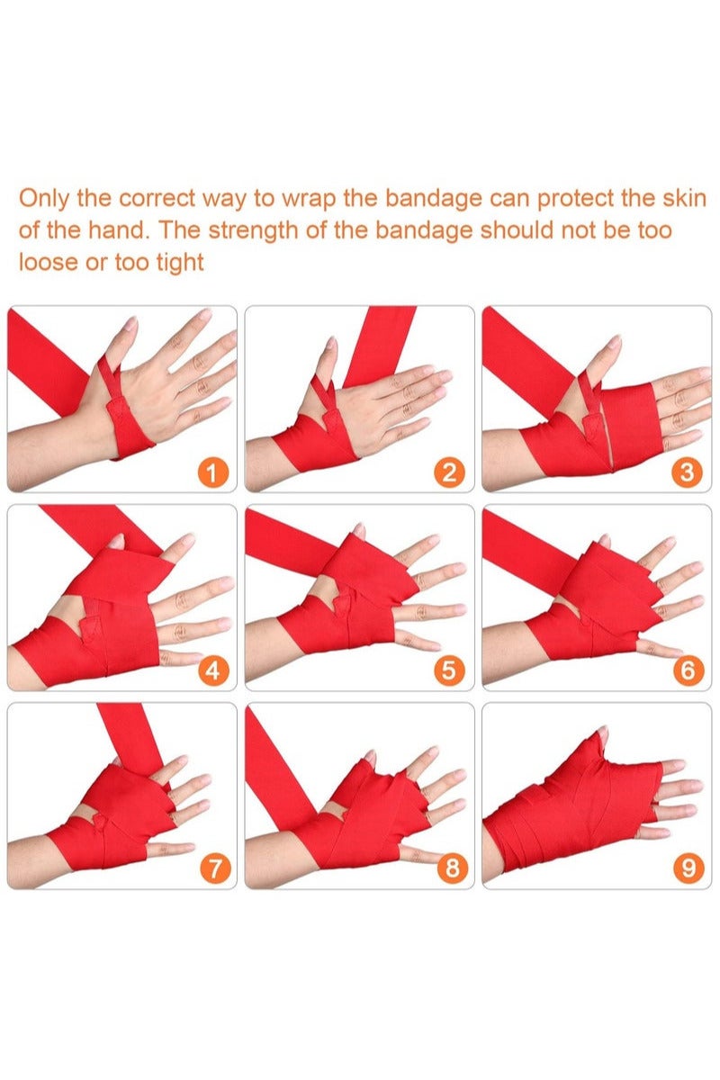 TNGames Pro-Grade Boxing Hand Wraps (3m)｜MMA/Muay Thai/Kickboxing Training｜Thumb Loop + Military-Grade Hook & Loop｜Olympic Team’s Choice  ｜Red - Image 3