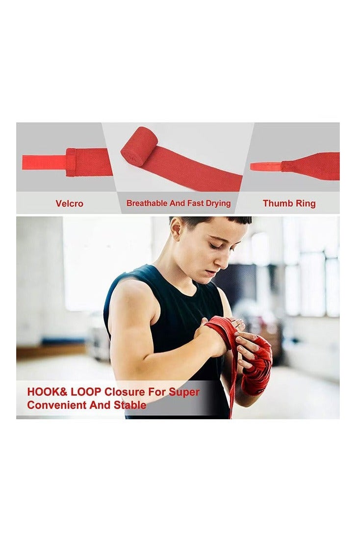 TNGames Pro-Grade Boxing Hand Wraps (3m)｜MMA/Muay Thai/Kickboxing Training｜Thumb Loop + Military-Grade Hook & Loop｜Olympic Team’s Choice  ｜Red - Image 4