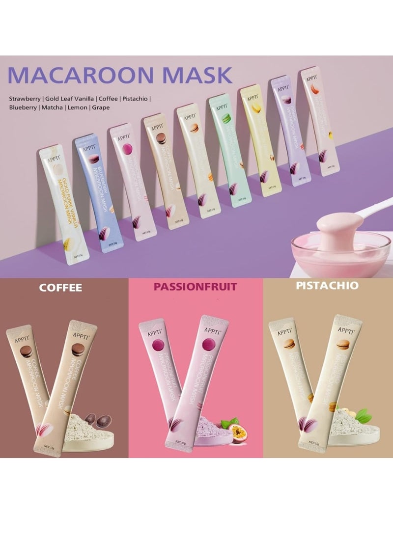 APPTI - Macaroon Mask Multi Effects Mask Powder Peel Off Multiple Flavors Macaroon Mask for Face Care Home DIY Spa Ordinary Collagen Face Mask with HA and Niacinamide Moisturizing Face Mask Jelly Face Mask - Image 1