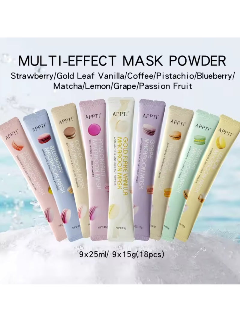 APPTI - Macaroon Mask Multi Effects Mask Powder Peel Off Multiple Flavors Macaroon Mask for Face Care Home DIY Spa Ordinary Collagen Face Mask with HA and Niacinamide Moisturizing Face Mask Jelly Face Mask - Image 1
