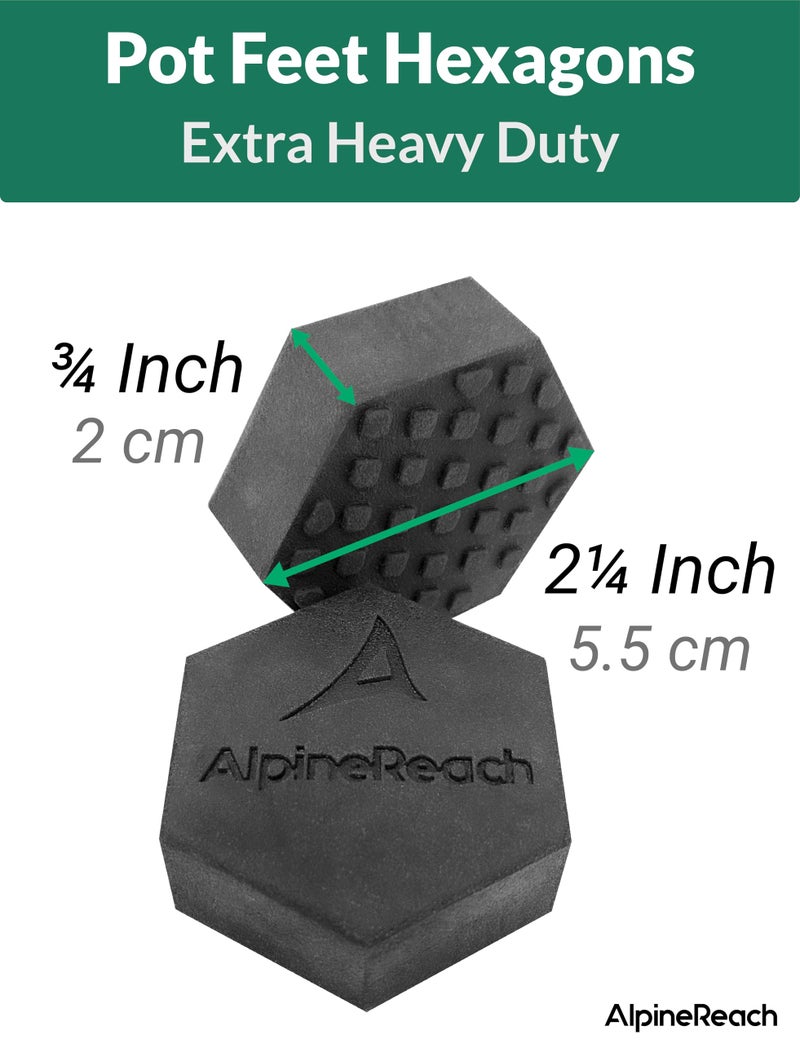 AlpineReach Extra Heavy Duty Pot Feet Risers 20 Pack Hexagons & Adhesive Pads - Protect Healthy Plants - Strong Invisible Supports Small Large Flower Planters Stability - Outdoor Lifter Toes Elevator - Image 4