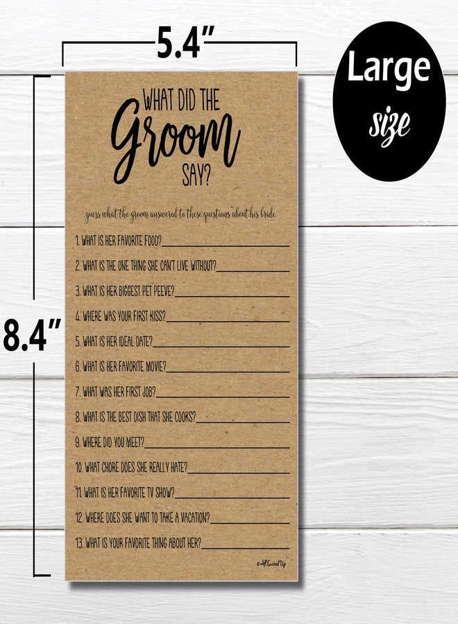 All-Ewired-Up What Did the Groom Say Game - Kraft (50-Sheets) Rustic Bridal Wedding Shower or Bachelorette Party Game, Printed Engagement Rehearsal (Large Size Sheets) - Image 3
