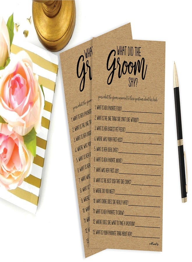 All-Ewired-Up What Did the Groom Say Game - Kraft (50-Sheets) Rustic Bridal Wedding Shower or Bachelorette Party Game, Printed Engagement Rehearsal (Large Size Sheets) - Image 4