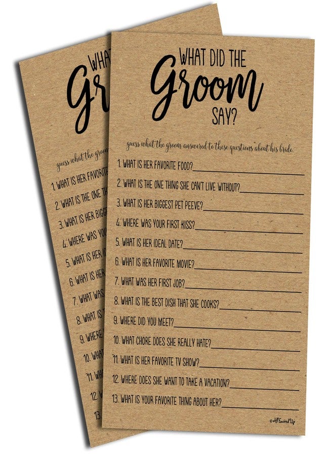 All-Ewired-Up What Did the Groom Say Game - Kraft (50-Sheets) Rustic Bridal Wedding Shower or Bachelorette Party Game, Printed Engagement Rehearsal (Large Size Sheets) - Image 1