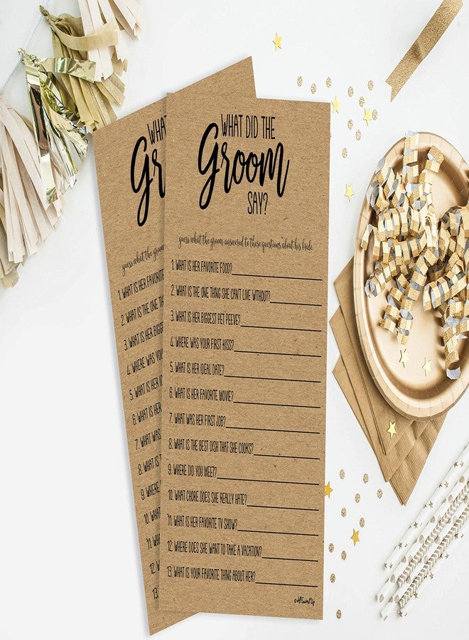All-Ewired-Up What Did the Groom Say Game - Kraft (50-Sheets) Rustic Bridal Wedding Shower or Bachelorette Party Game, Printed Engagement Rehearsal (Large Size Sheets) - Image 5