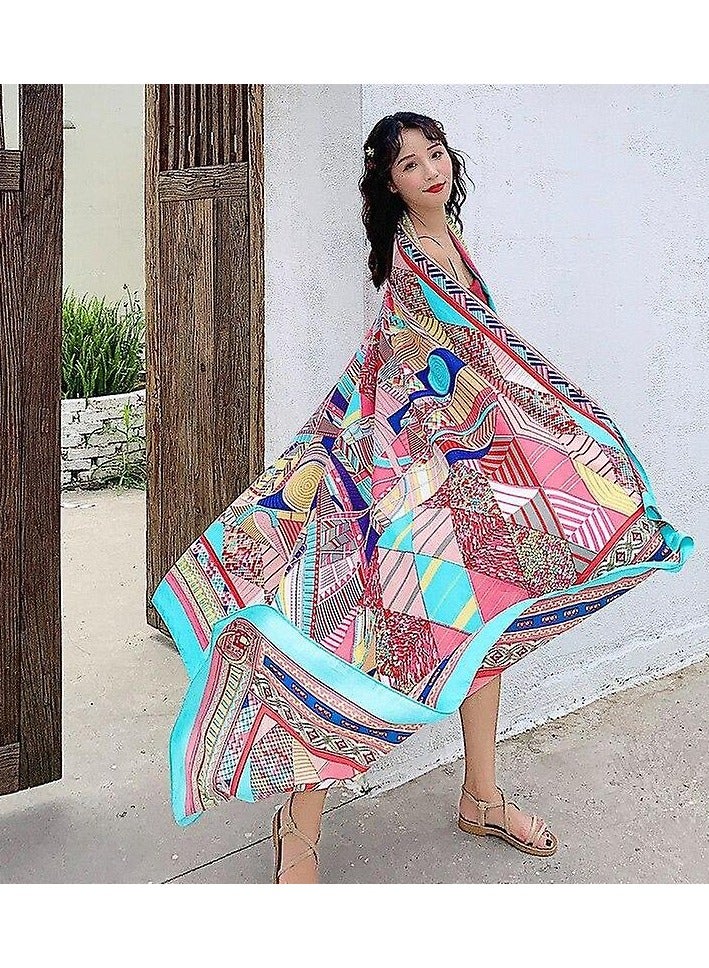 سيوسي وشاح حريري نسائي كبير الحجم وشاح حماية من أشعة الشمس وشاح حريري وظيفي رقيق - Image 3