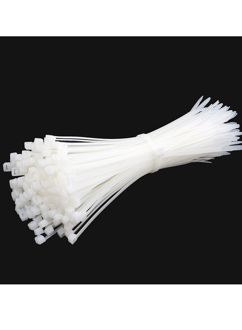Cable Ties 100mm x 2.5mm Strong and Durable Zip Ties for Electrical, Networking, and Home Use, White Colour Pack of 100 Ties - Image 1