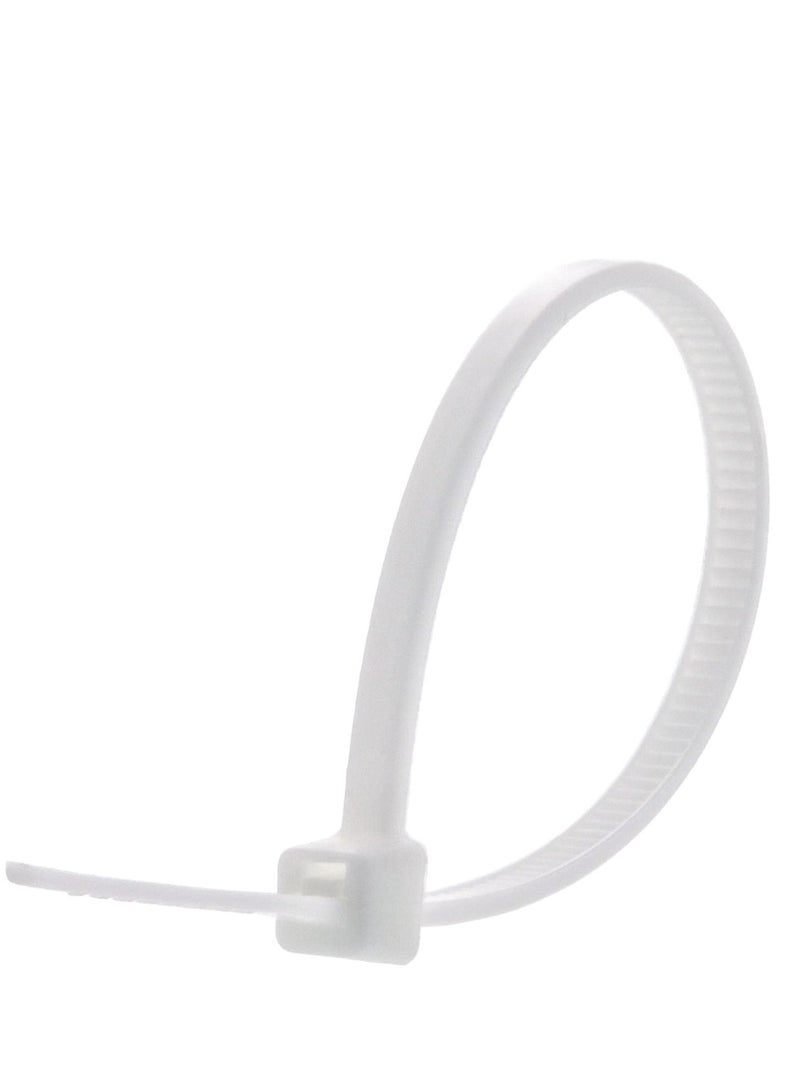 Cable Ties 100mm x 2.5mm Strong and Durable Zip Ties for Electrical, Networking, and Home Use, White Colour Pack of 100 Ties - Image 2
