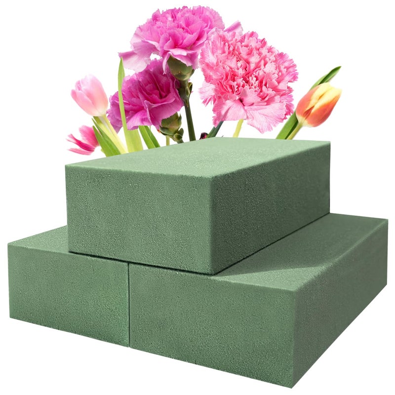 Ortarco 3 Pack Floral Foam Blocks 55 x 31 x 17 Wet and Dry Flower Foam for Flower Arrangements Supplies Flower Foam Blocks for Fresh or Artificial Flowers in Art Crafts and DIY Decorations - Image 2