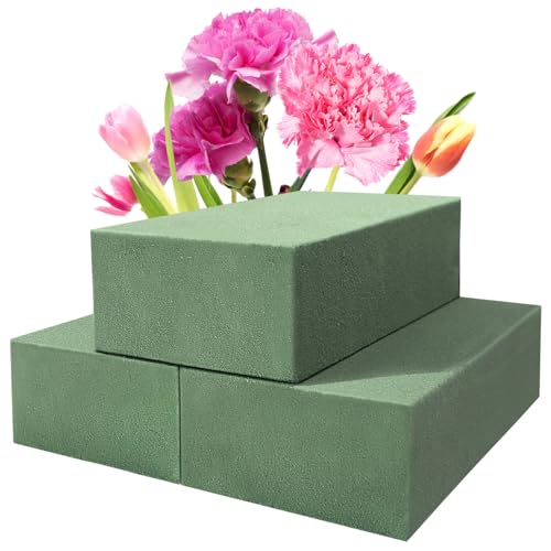 Ortarco 3 Pack Floral Foam Blocks 55 x 31 x 17 Wet and Dry Flower Foam for Flower Arrangements Supplies Flower Foam Blocks for Fresh or Artificial Flowers in Art Crafts and DIY Decorations - Image 1