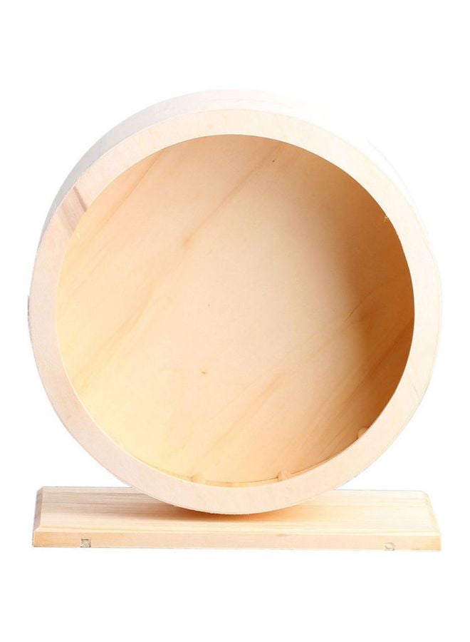 NIBEMINENT Wood Hamster Roller Pet Toy Beige - Image 1