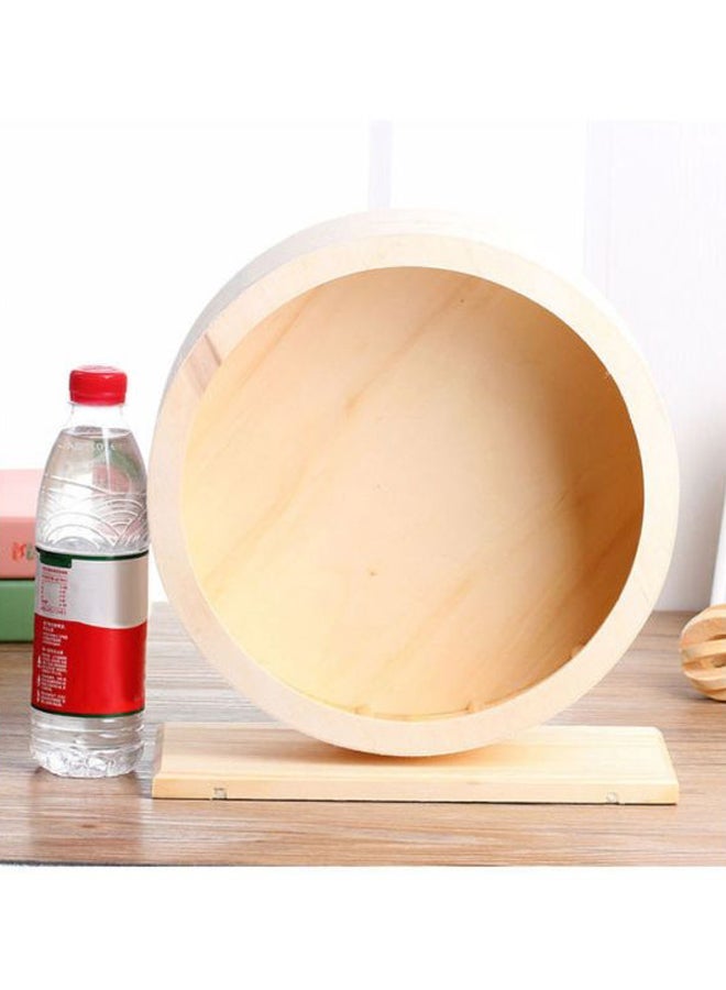 NIBEMINENT Wood Hamster Roller Pet Toy Beige - Image 3