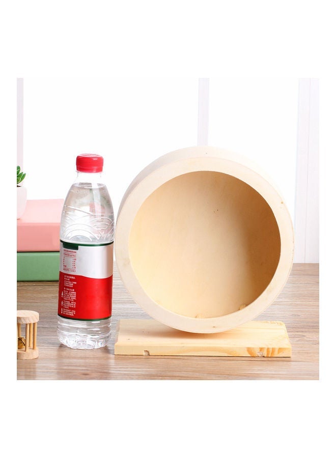 NIBEMINENT Wood Hamster Roller Pet Toy Beige - Image 5