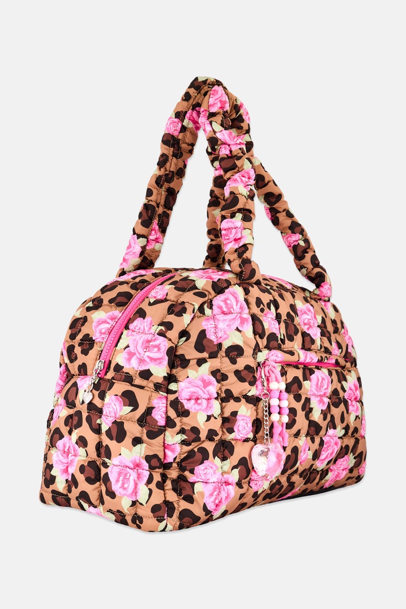 Miss Gwen's OMG Kids Girl Floral Print Duffle Bag, Multicolor - Image 3