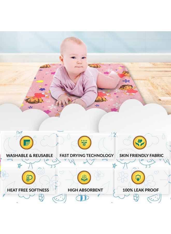 Sassoon Polyester Dora Printed Washable And Waterproof Medium Size Dry Sheet Bed Protector For Kids Multi Colored (70 X 100 Cm) - Image 4