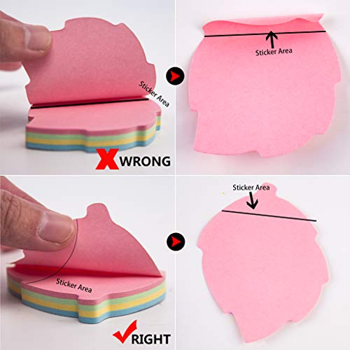 OSOPOLA Leaf Sticky Notes - 1000 Sheets Mixed 4 Color Bulk Sale Sticky Memo Post Memo Note Tape Self Stick Notes for Office/School/Home - Image 4