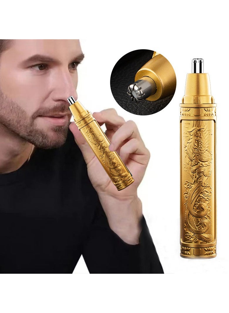 URINGO Portable Multifunctional Electric Nose Hair Trimmer USB Rechargeable Nose Hair Trimmer Unisex Nostril Removal Nose Hair Nose and Ear Trimmer with LCD Display Gold  - Image 1