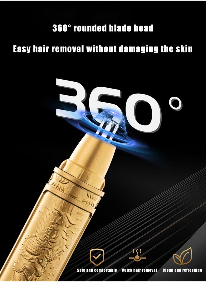 URINGO Portable Multifunctional Electric Nose Hair Trimmer USB Rechargeable Nose Hair Trimmer Unisex Nostril Removal Nose Hair Nose and Ear Trimmer with LCD Display Gold  - Image 2