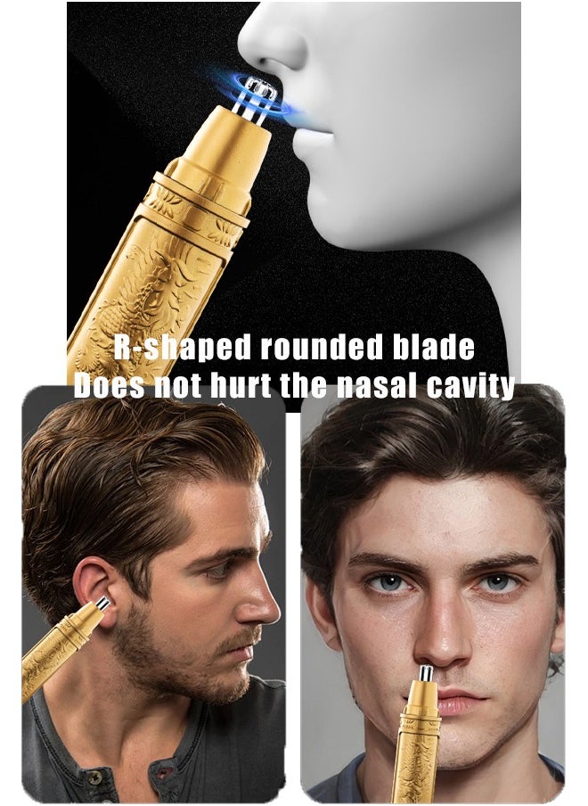 URINGO Portable Multifunctional Electric Nose Hair Trimmer USB Rechargeable Nose Hair Trimmer Unisex Nostril Removal Nose Hair Nose and Ear Trimmer with LCD Display Gold  - Image 3