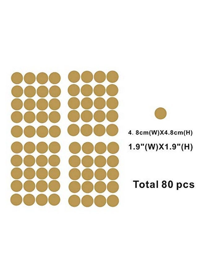 YOYOYU ART HOME DECOR - Easy Peel Stick Gold Wall Decal Polka dot Wall Sticker Safe on Wall- Removable Kids Nursery Room Decor Circle Dot Decals Sticker 80pcs/ Set YYU-17 (Gold 4.8cm/pcs) - Image 1