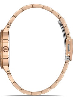 FERRO Women's Rose Color Stone Wristwatch + Safe Bracelet Gift  - Image 3
