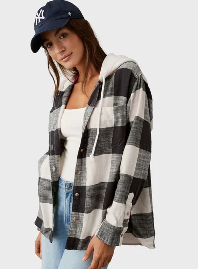 American Eagle Checked Hoodie