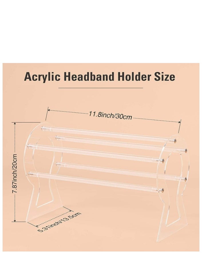 Oasisgalore Acrylic Headband Holder Hair Scrunchies Organizer - Clear Hair Hoop Display Stand for Women and Girls  - Image 2