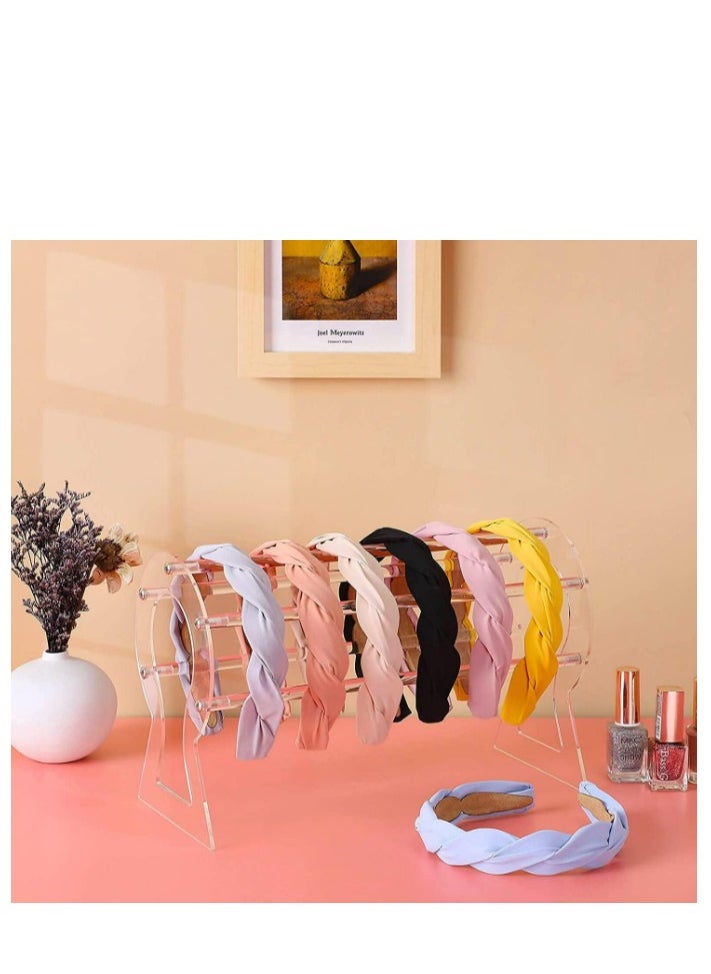 Acrylic Headband Holder Hair Scrunchies Organizer - Clear Hair Hoop Display Stand for Women and Girls