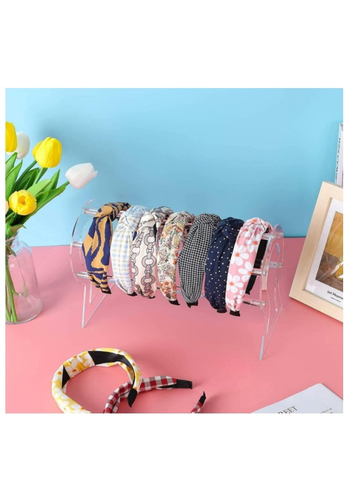 Acrylic Headband Holder Hair Scrunchies Organizer - Clear Hair Hoop Display Stand for Women and Girls