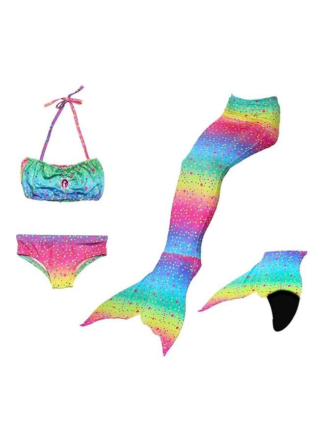 NIBEMINENT 4-Piece Mermaid Swimming Costume Set 120cm - Image 1