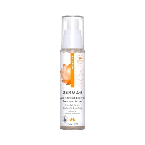 derma-e DERMA E Acne Spot Treatment Acne Blemish Control Treatment Serum 2 Fl Oz Clinically Studied to Help Fight Blackheads Breakouts and Cystic Acne for Clearer Looking Skin