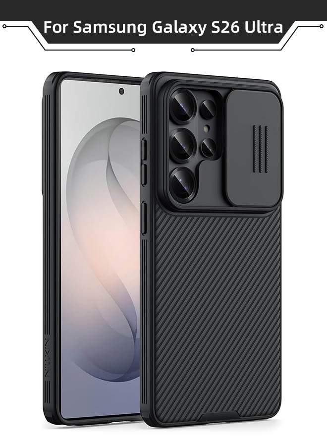 Nillkin Samsung Galaxy S26 Ultra Case, Combination of Soft TPU and Hard PC Materials, [Grade Drop Protection][Slide Camera Lens Protection System][Unique Textured Stripe Back] Drop Protection Cover fo