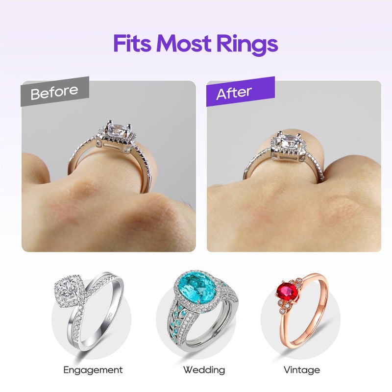 Yaogniy 12-Pack Ring Sizer for Loose Rings, 4 Sizes Invisible Ring Size Adjuster, Spiral Bands Size Resizer, Clear TPU Rings Guards for Women Men, No Cut Comfortable Band Tightener Fits 2-6mm Bands - Image 4