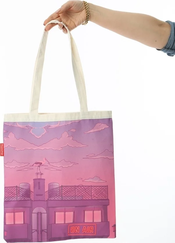Baghashtag On Air Anime Stork Printed Cloth Bag