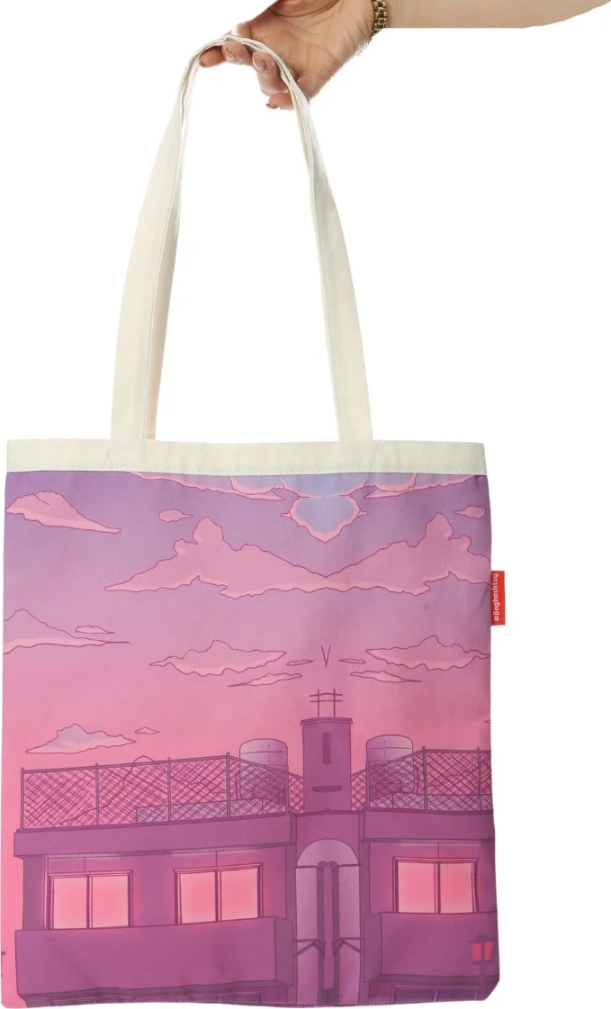 Baghashtag On Air Anime Stork Printed Cloth Bag