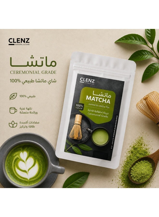 CLENZ Matcha Japanese Green Tea - Ceremonial Grade - 30g - Image 2
