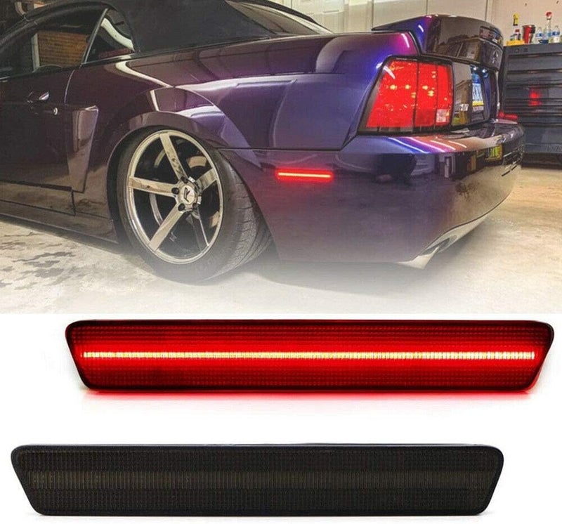 NSLUMO LED Rear Side Marker Lights for 1999-2004 Ford Mustang - Smoked Lens (2pcs) - Image 1