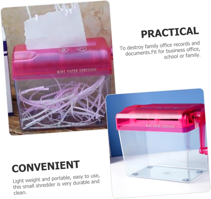 Veemoon Portable Manual Shredder for Household Use Compact Handheld Tool for Cutting Paper Credit Cards and Bills Home Office and Arts Crafts - Image 5