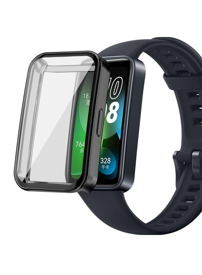 [2 Pack] Sceen Protector Case Cover Compatible with Huawei Band 8/Band 9 , All-Around Soft TPU Protective Case Cover Bumper Frame (Black+Clear) - Image 2