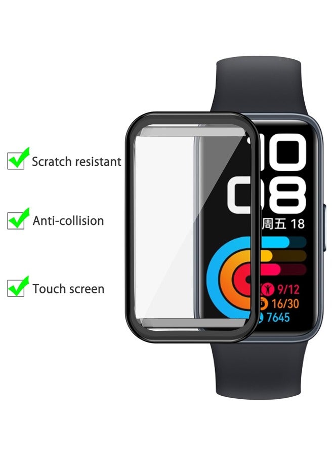 [2 Pack] Sceen Protector Case Cover Compatible with Huawei Band 8/Band 9 , All-Around Soft TPU Protective Case Cover Bumper Frame (Black+Clear) - Image 3