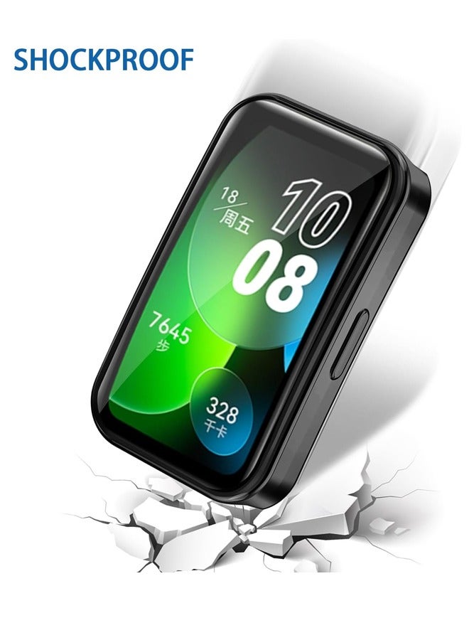 [2 Pack] Sceen Protector Case Cover Compatible with Huawei Band 8/Band 9 , All-Around Soft TPU Protective Case Cover Bumper Frame (Black+Clear) - Image 4