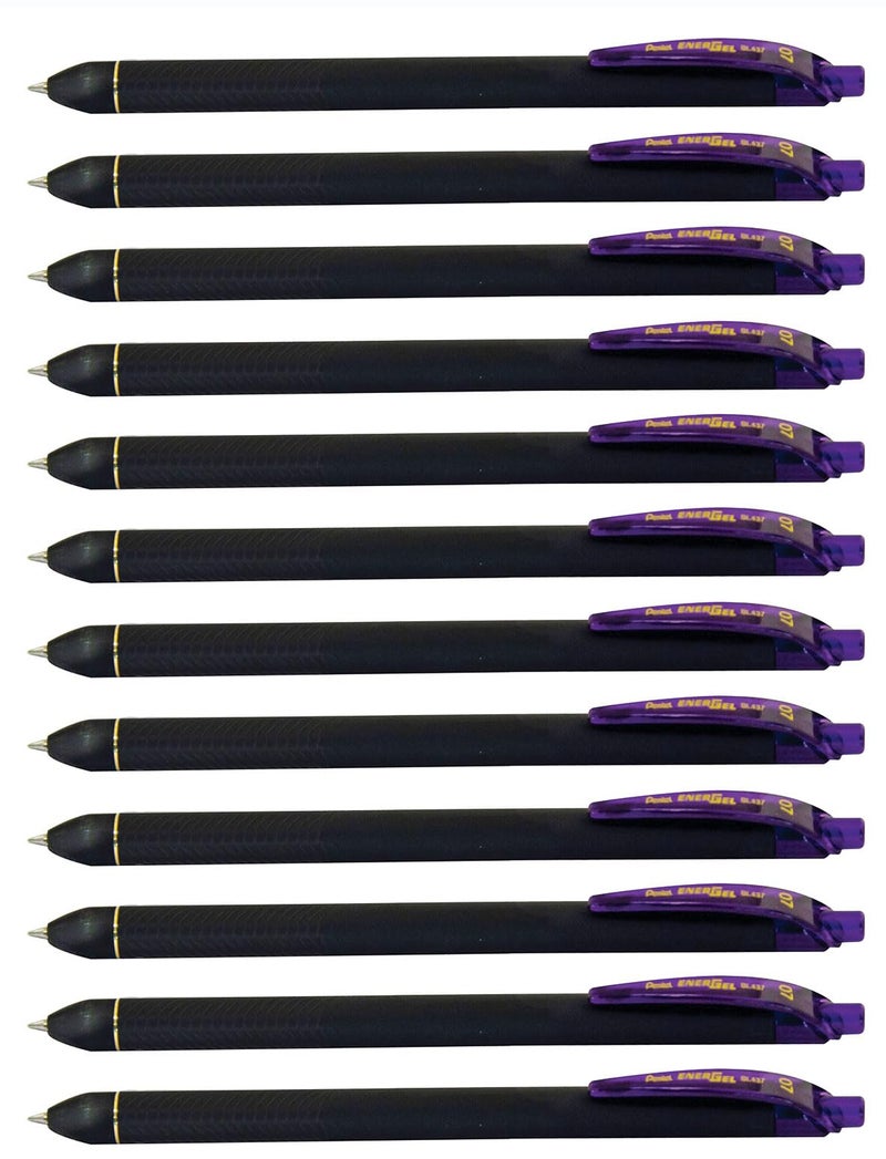 Pentel EnerGel Kuro Liquid Gel Pen, (0.7mm) Medium line, Violet Ink, 12 Pack (BL437R1-V) - Image 1