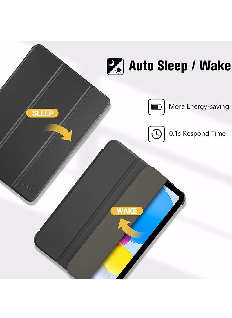 iPad 10th Generation Case 2022 iPad 10.9 Inch Case, iPad 10 Case Slim Stand Hard Shell Back Protective Smart Cover for 10.9” iPad 10th Gen 2022 Release A2696 A2757 A2777 -Black - Image 4