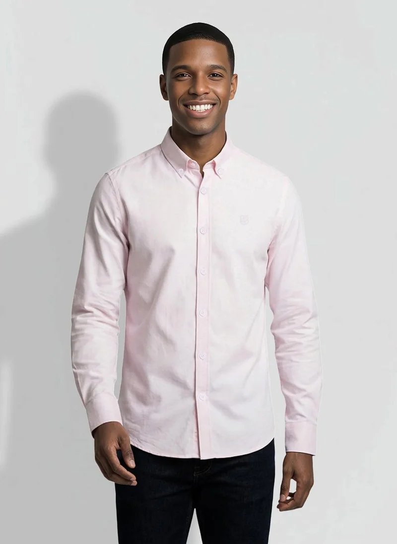 Being Human Pink Regular Fit Men's Long Sleeves Shirts
