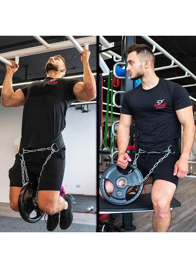 Lifting Belt Weight Half Length Power Lifting Dipping Belt Weight Belt Sports Barbell Fitness Exercise with Chain Fitness Equipment Double Loop - Image 5