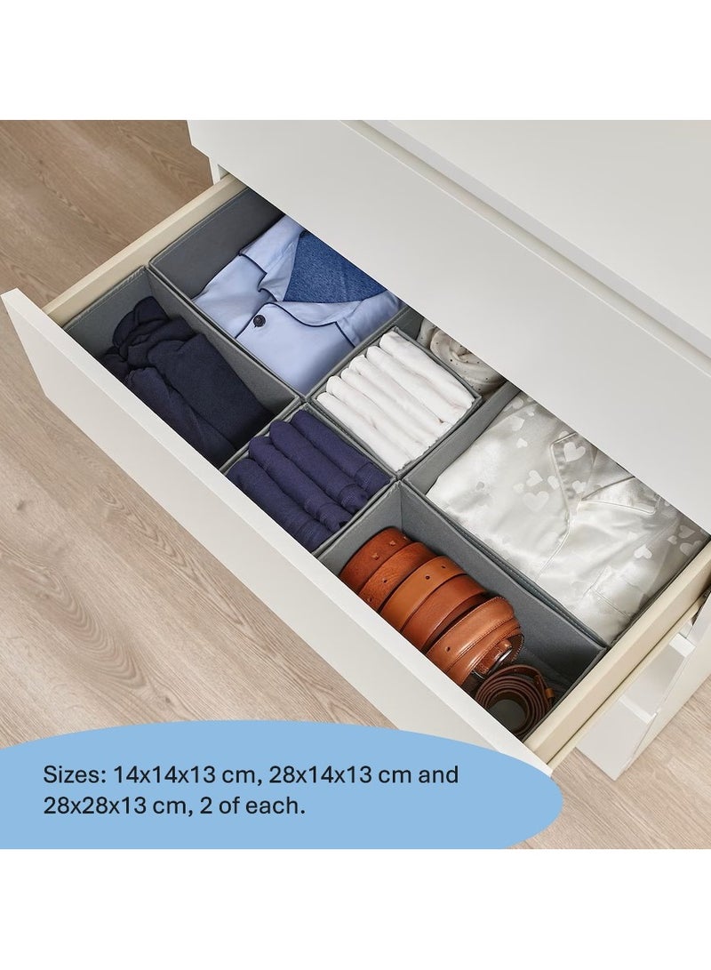 Drawer Storage Organizer Box Bin Polyester Fabric and Polypropylene Plastic Dark Grey (6 Piece)  - Image 5