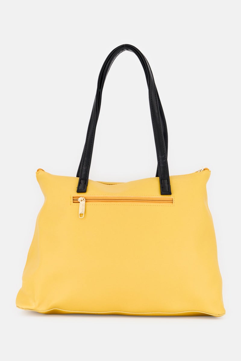 Lavie Women Brand Logo Lit Module Tote Bag, Ochre Yellow - Image 2