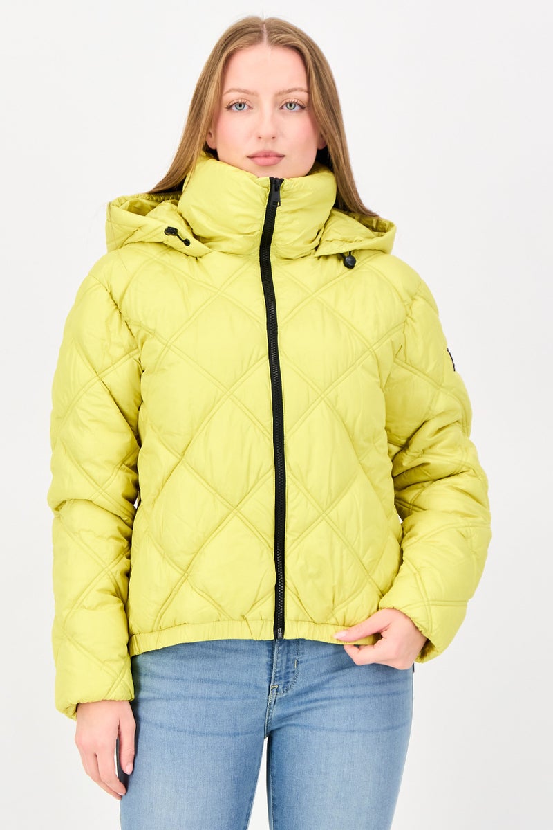 Kenneth Cole جاكيت مبطن للنساء، أصفر - Image 1