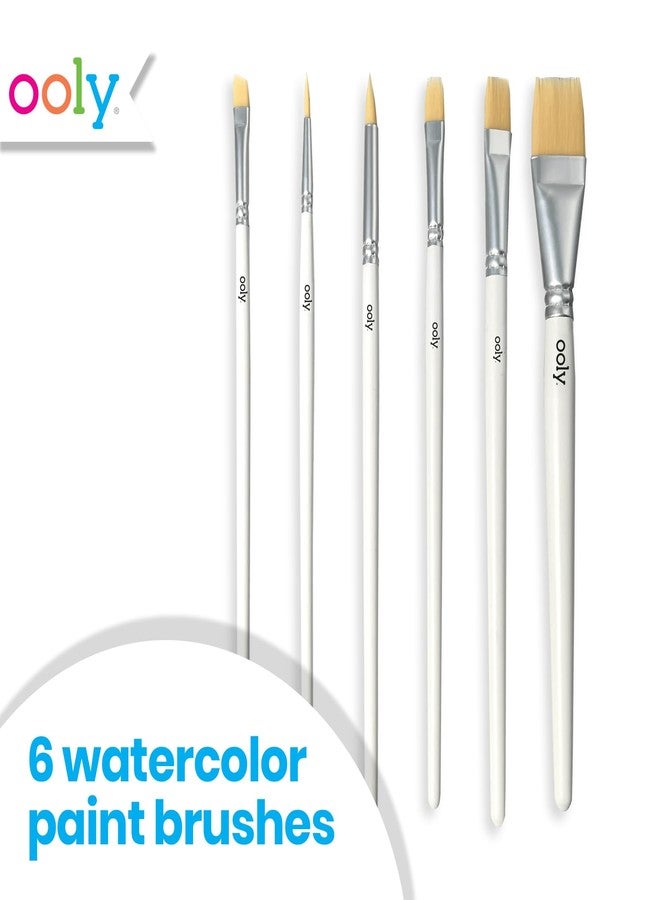 Ooly Chroma Paint Brush Set of 6 Brushes with Assorted Sizes, Beginner to Intermediate Level Paint Brushes for Kids, School Supplies - Image 2