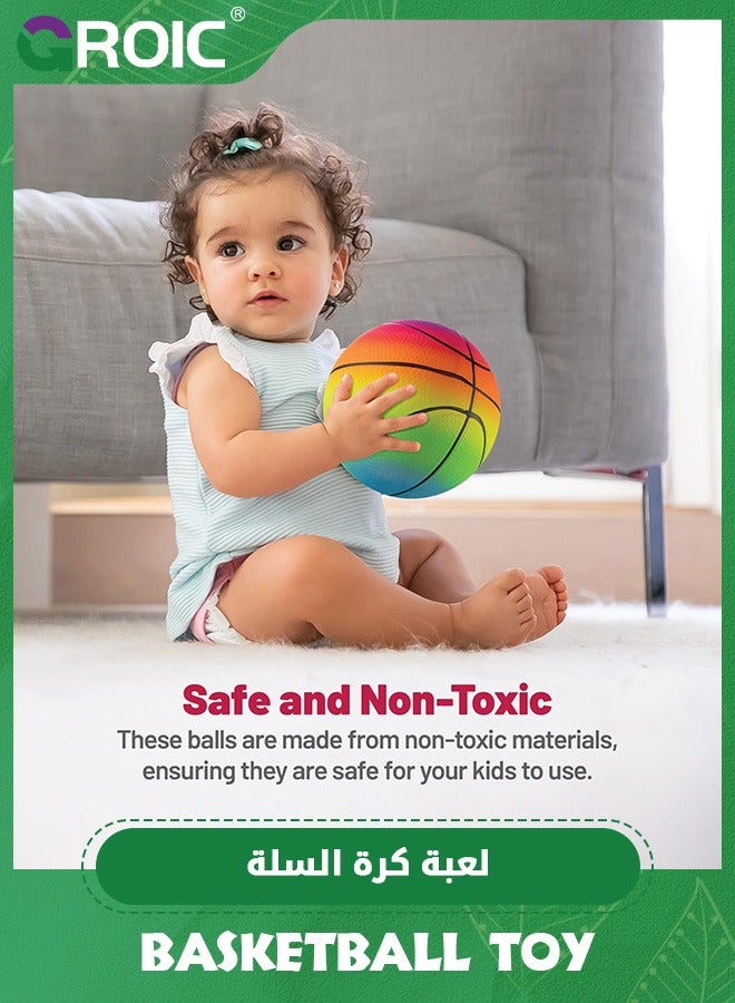 GROIC 3 Pcs Colorful Sports Balls Pack of 3,Football, Basketball, and Volleyball for Playground,Inflatable Multi-Sport Ball Set,Kids Outdoor Activities,Playground Balls - Image 3